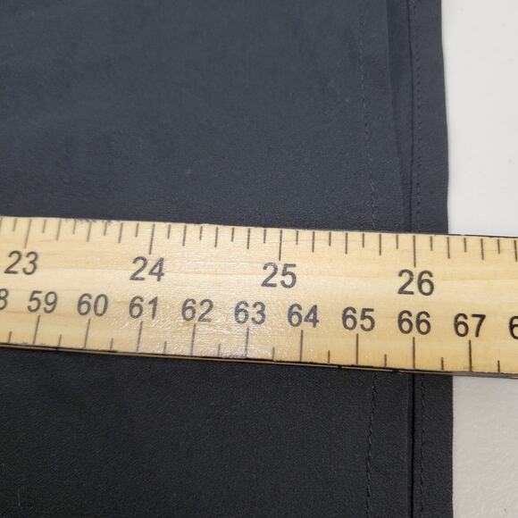 Merona Blouse Shirt Womens 2 Black Keyhole Back Short Sleeve 100% Polyester Top - Picture 4 of 11